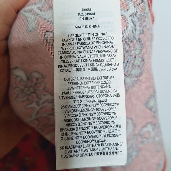 BODEN Short Sleeve Jersey Midi Dress 12R Flame Scarlet Botanical Bunch Floral - Picture 12 of 14